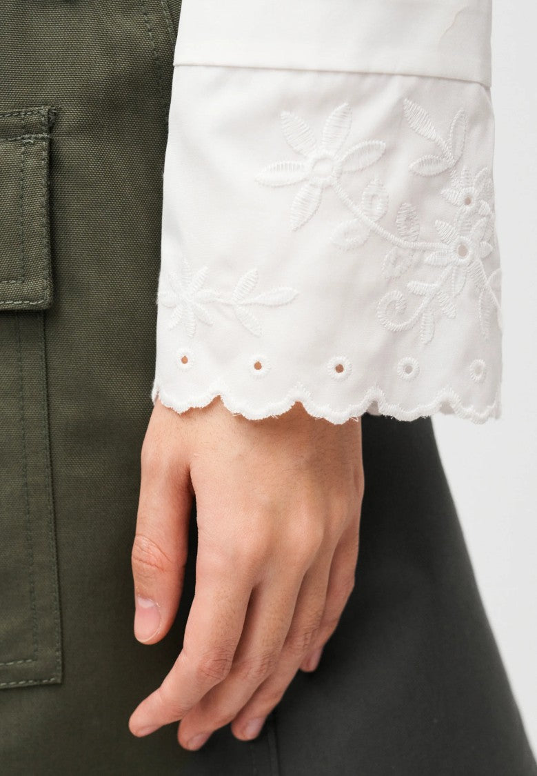 Max Mara Ivory White Cotton Blend Shirt
