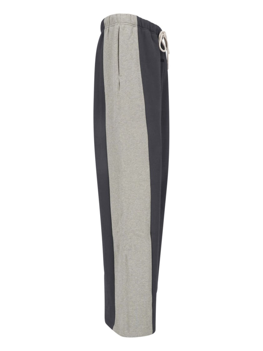 Fear Of God Essentials Grey Cotton Panel Design Wide-Leg Sweatpants