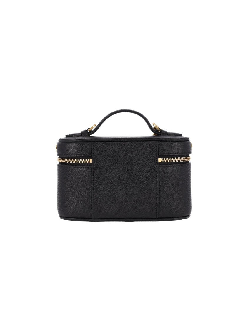 Mcm Black Pina Calfskin Cosmetic Case