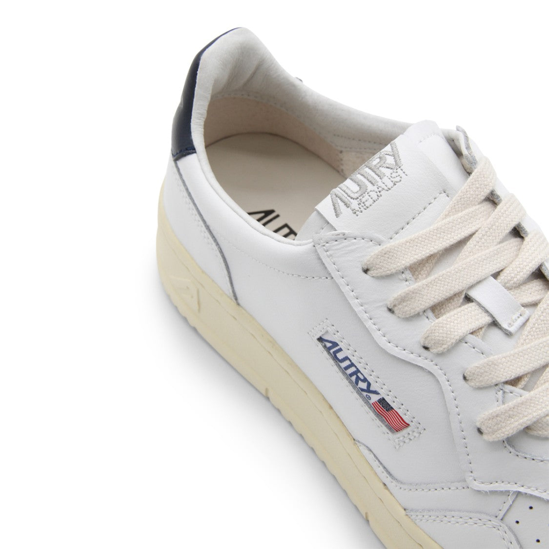 Autry White And Navy Leather Sneakers