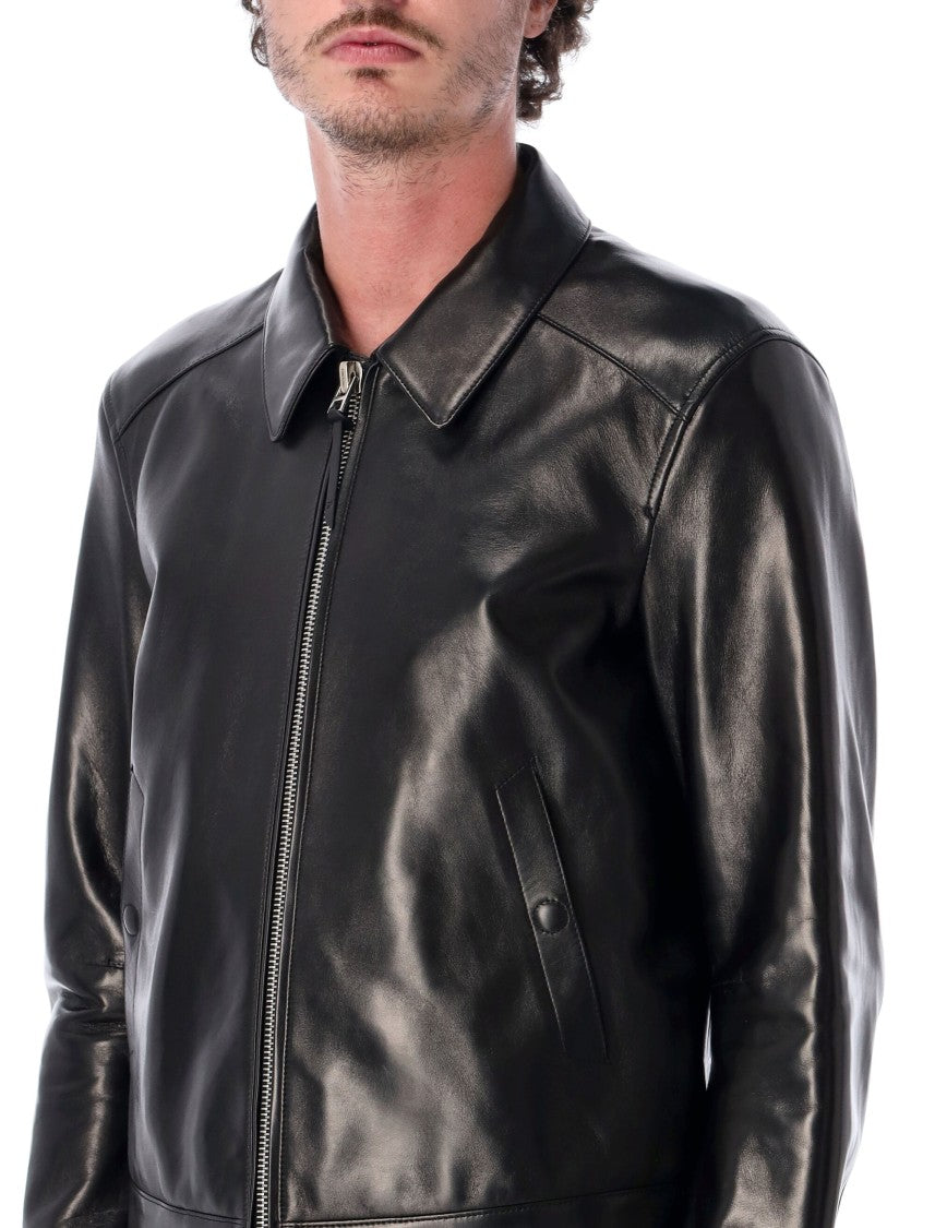 Tom Ford Nappa Grain Leather Blouson With Classic Collar