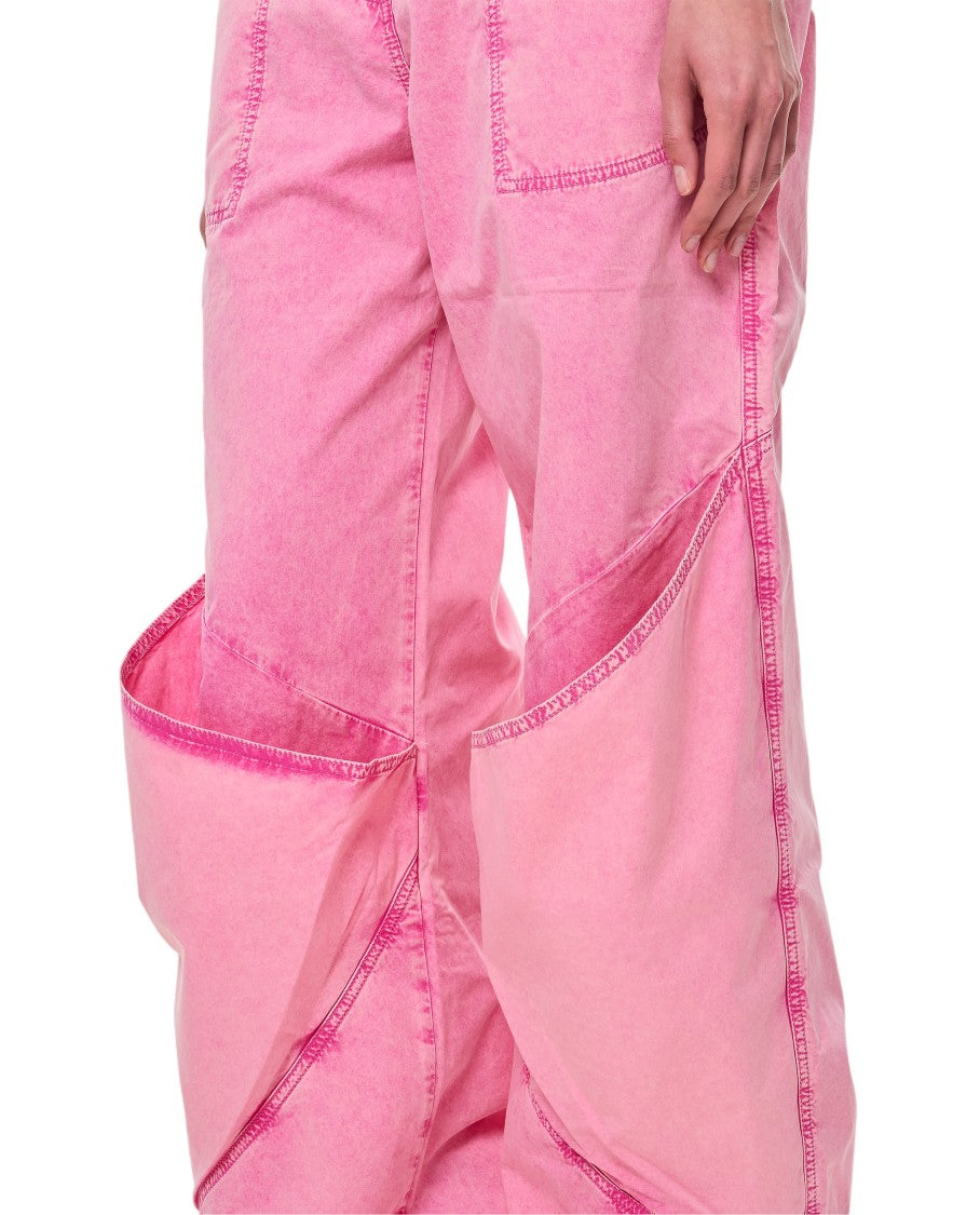 The Attico Baggy Long Trousers With Curved Panel Detailing And Logo Embroidery