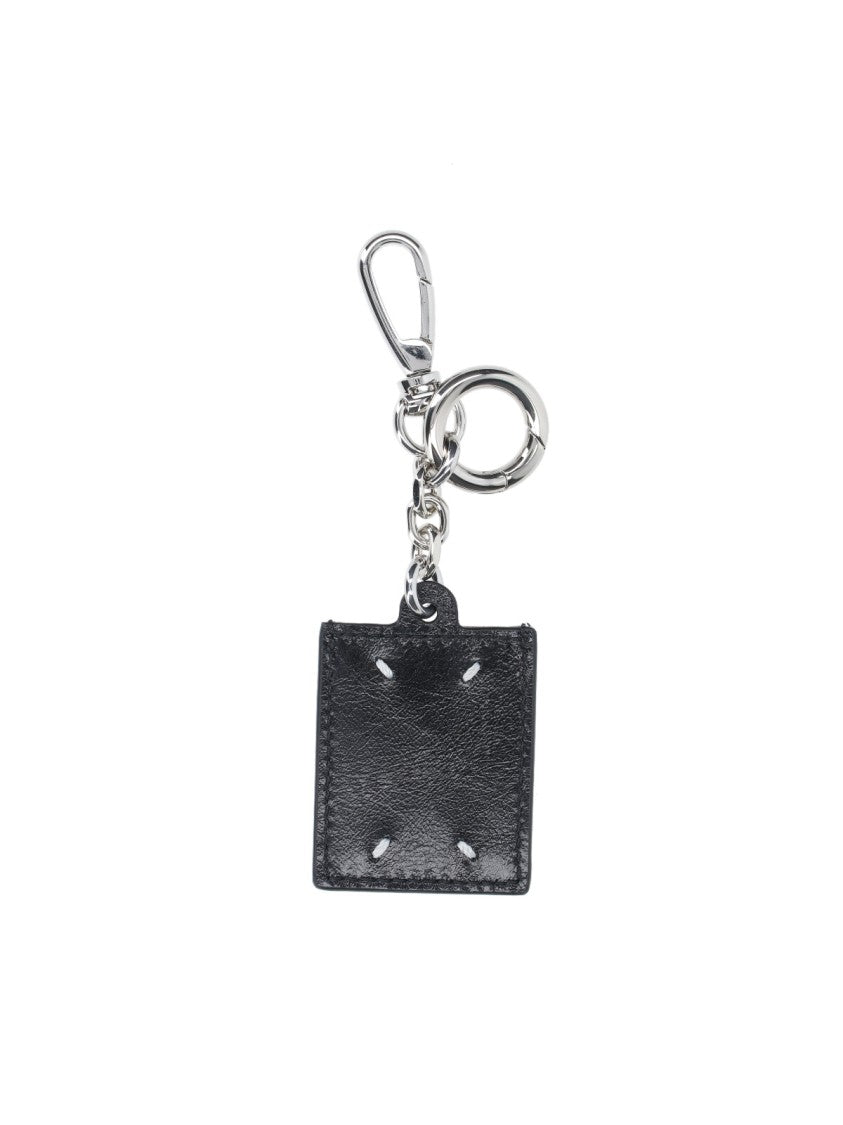 Maison Margiela Keychain In Black Calfskin