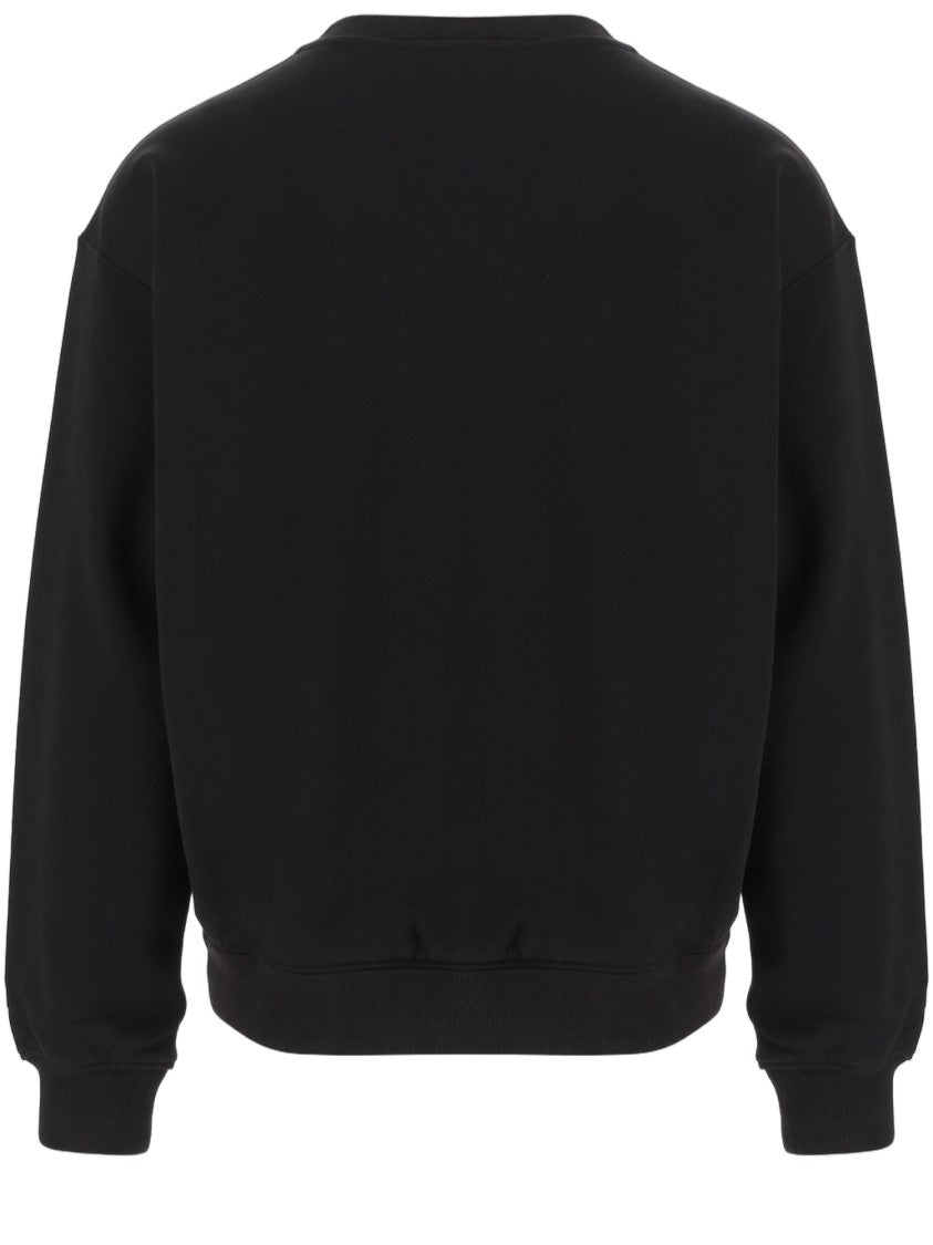 Dolce & Gabbana Cotton Sweatshirt With Front Logo Print And Ribbed Edges