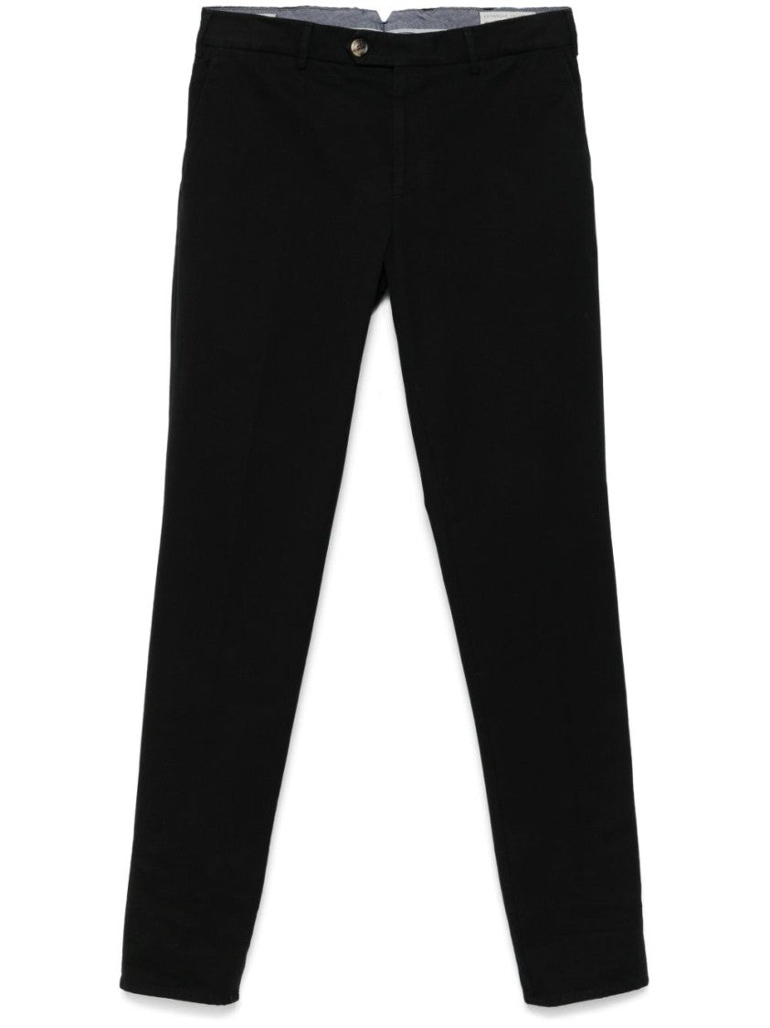 Brunello Cucinelli Black Trousers With Front Button Closure