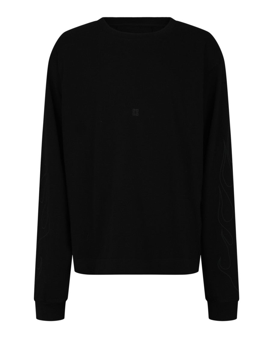 Givenchy Flame-Graphic Long Sleeve T-Shirt