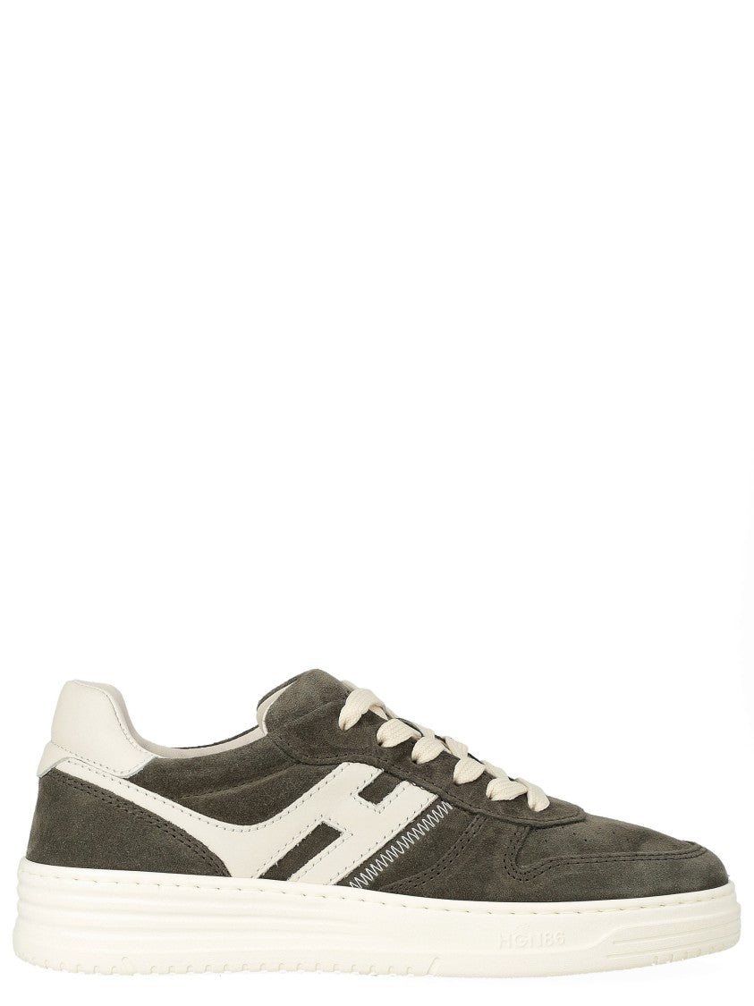 Hogan Moss Green Low-Top Hogan H630 Lace-Up Shoes