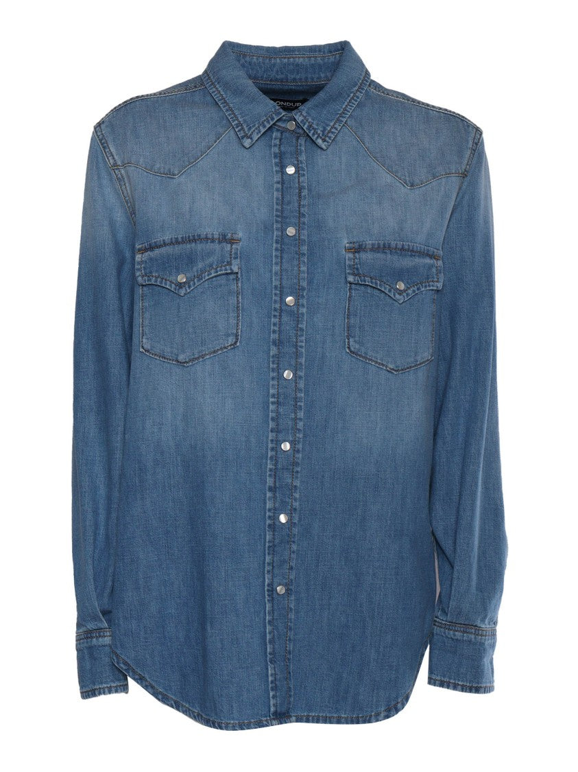 Dondup Denim Shirt With Button-Up Front And Chest Pockets