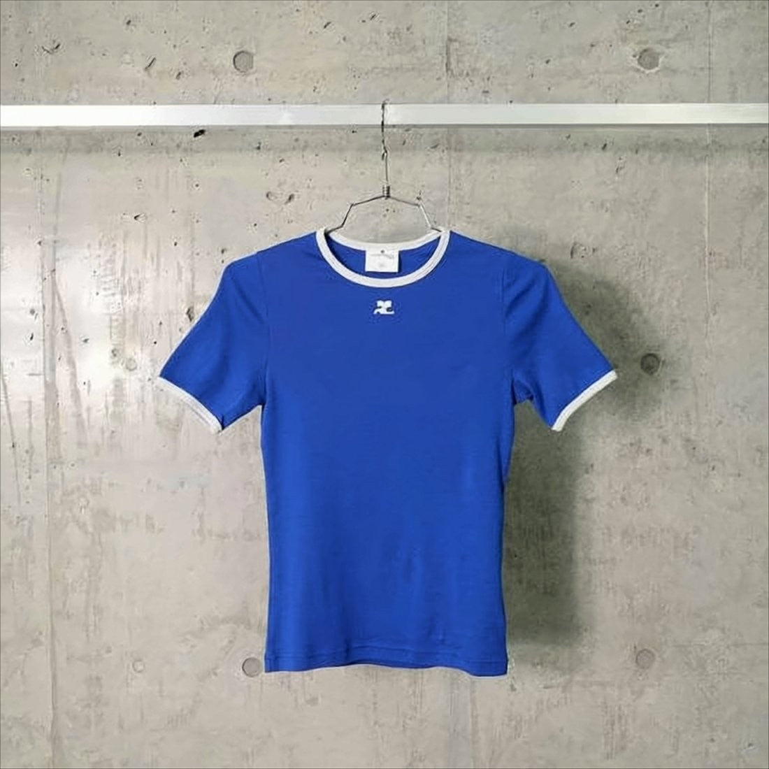 Courrèges Fitted Short-Sleeve T-Shirt With Contrasting Ribbed Trims