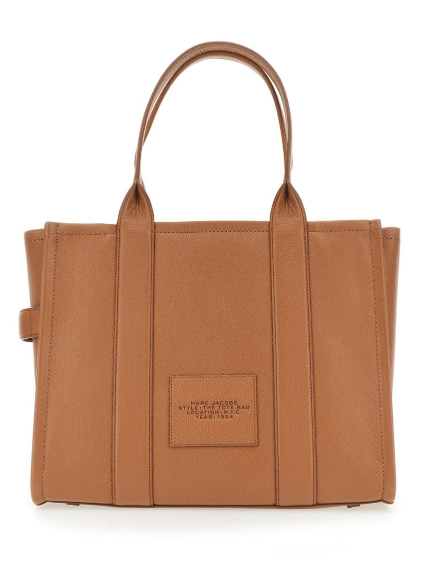 Marc Jacobs Large Black Textured Leather Logo Tote Bag