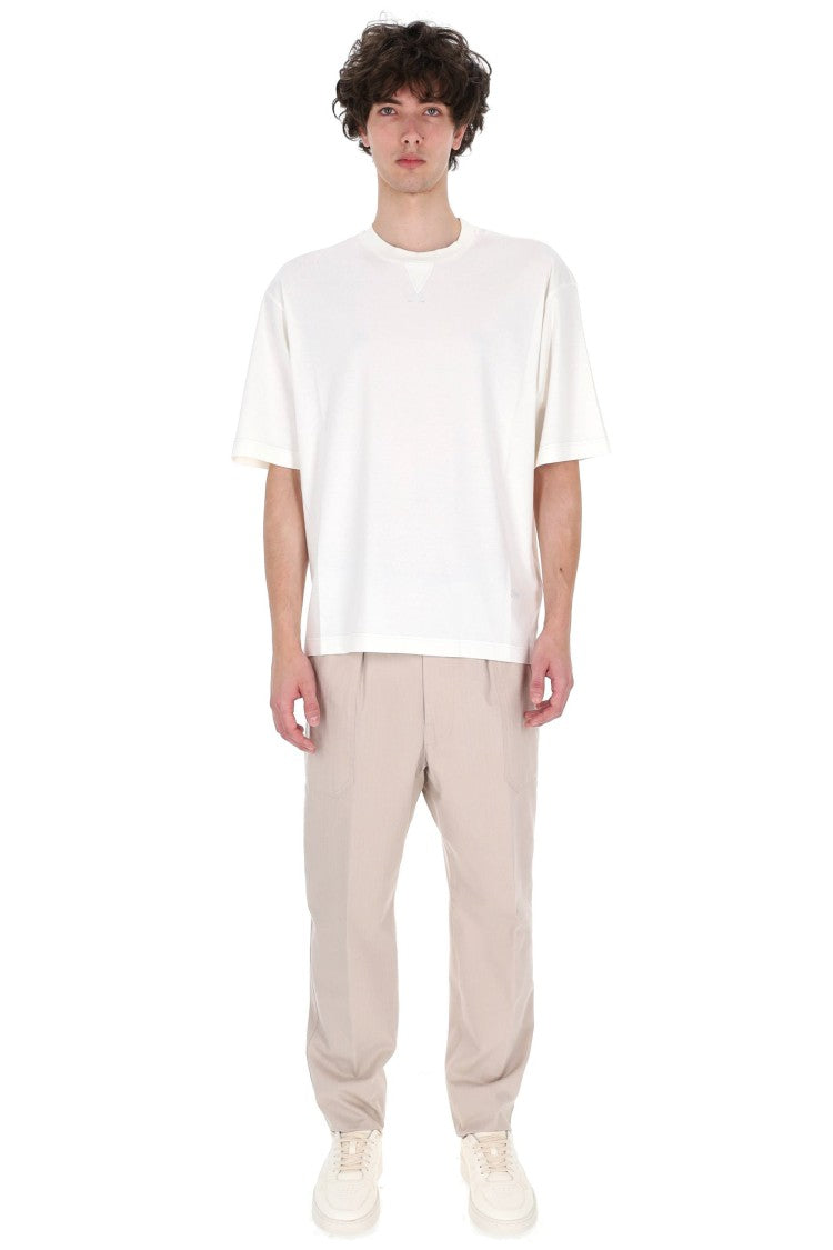 Herno White Knit-Effect Cotton T-Shirt