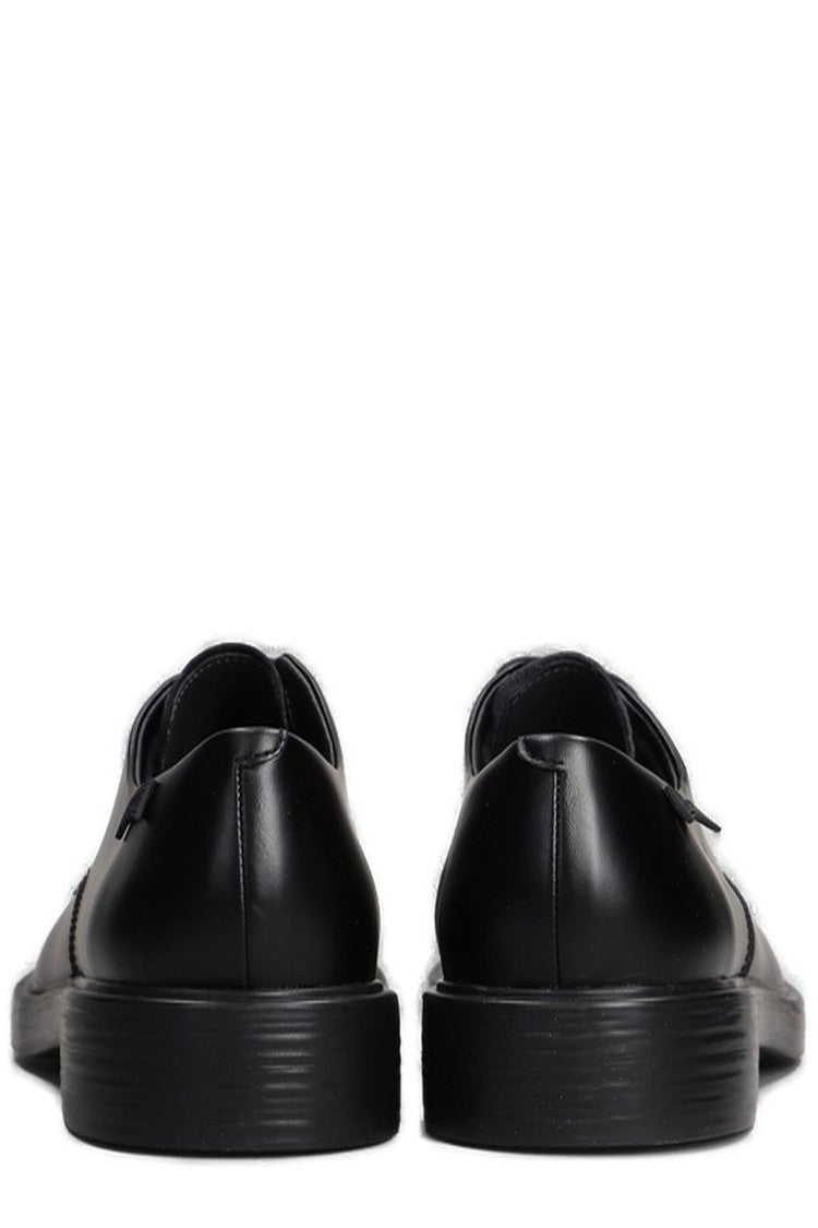 Camper Polished Black Leather Lace-Up Shoes