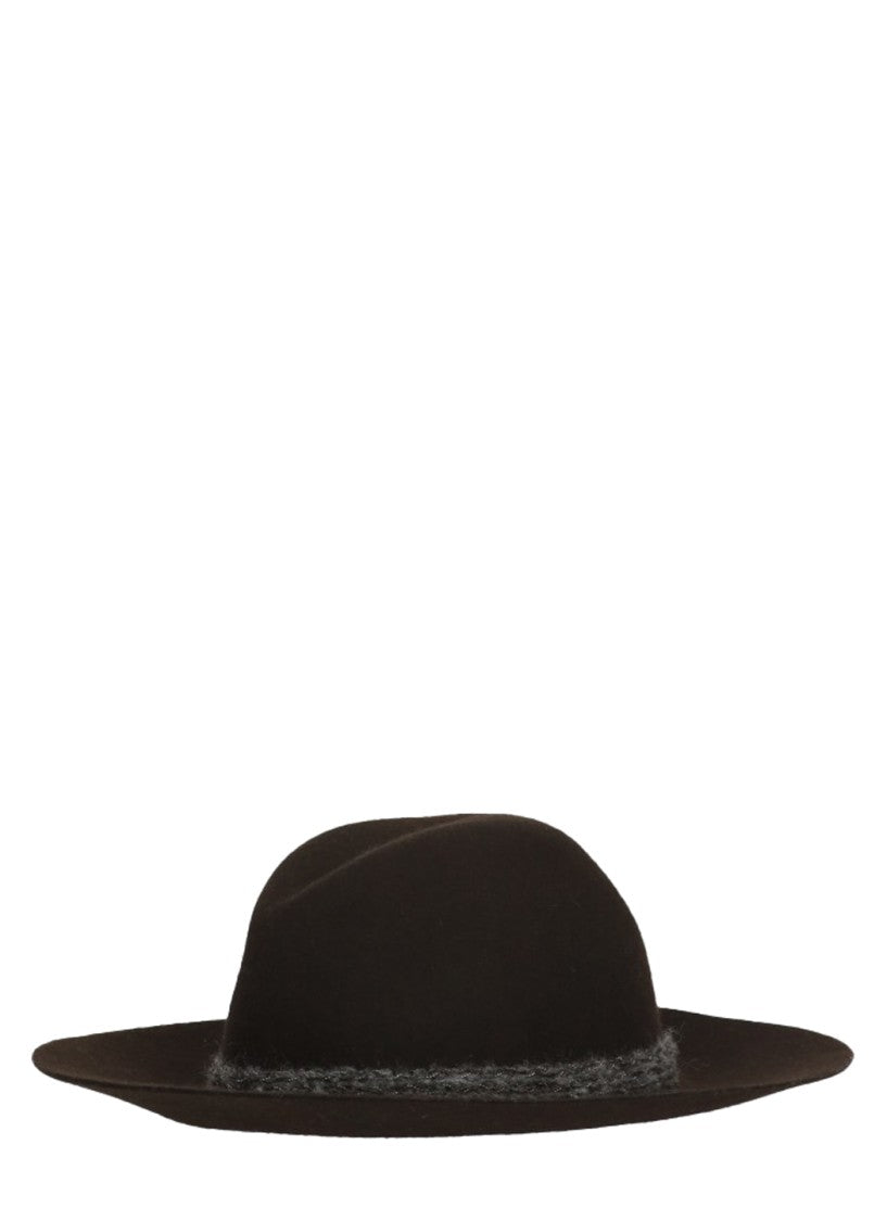 Panicale Brown Wide-Brimmed Wool Hat