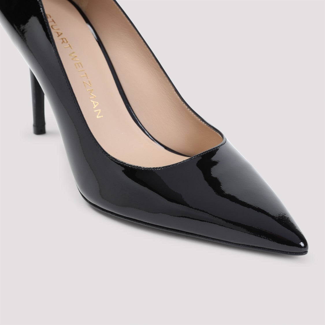 Stuart Weitzman Power 85 Black Patent Leather Pumps