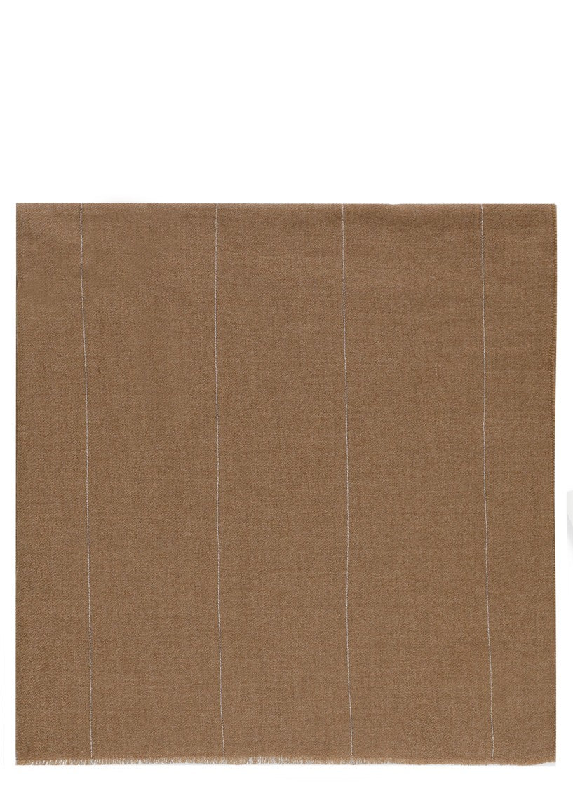 Peserico Brown Beaded Wool Scarf