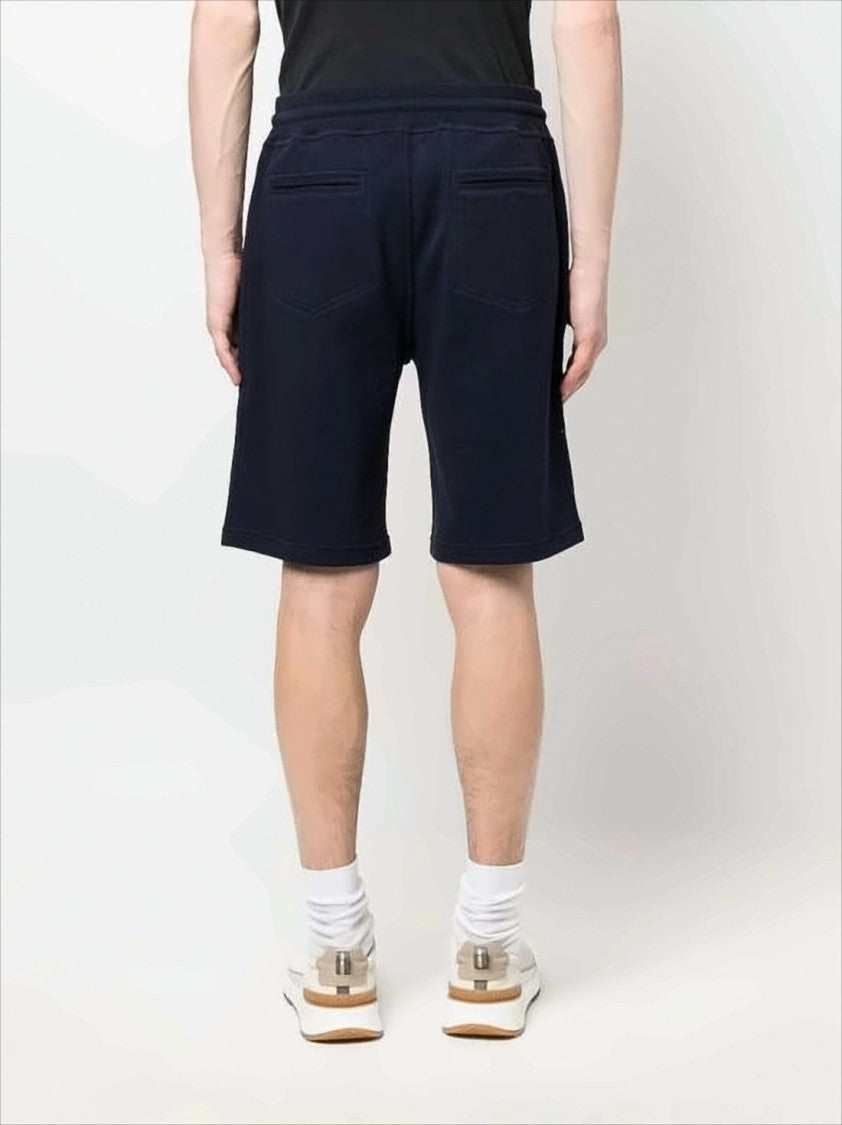 Brunello Cucinelli Tailored Blue Shorts With Drawstring Waistband