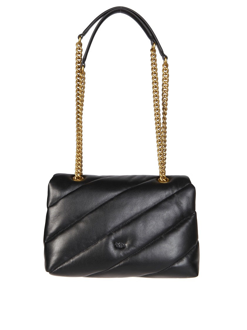 Pinko Black Quilted Classic Chain Shoulder Bag