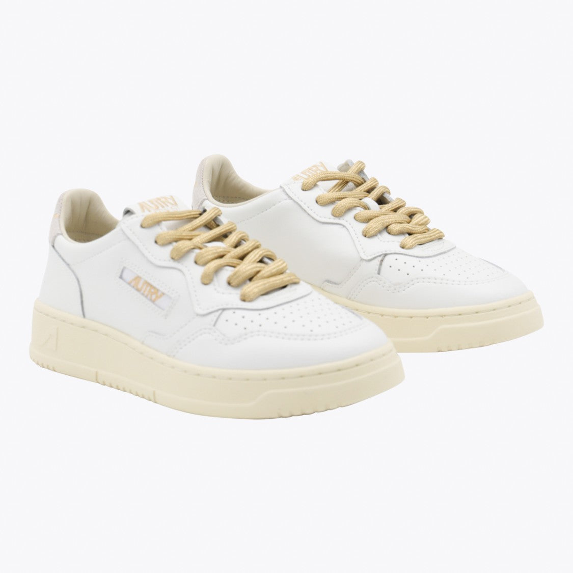 Autry Minimalist White Leather Sneakers With Perforated Detailing