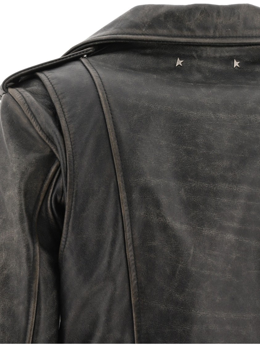 Golden Goose Leather Jacket "Chiodo Destiny"