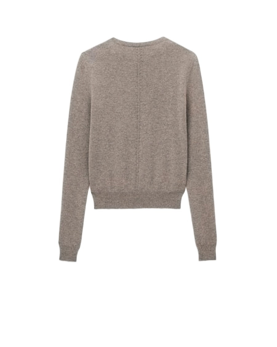 Saint Laurent Brown Cashmere Sweater With Ribbed Hem