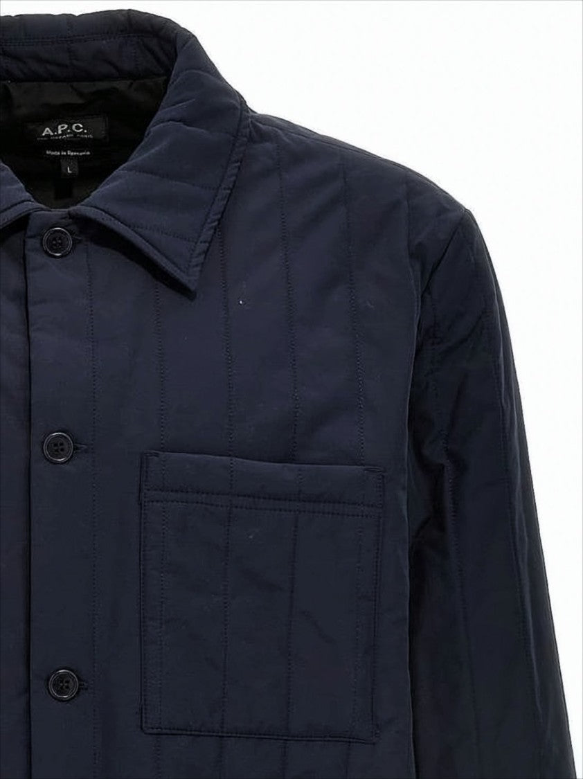 A.P.C. Quilted Casual Jacket With Vertical Stitching
