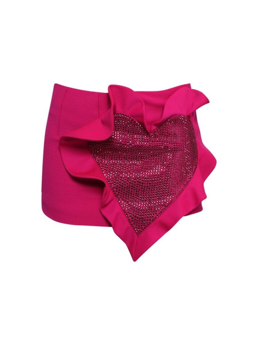Area Heart Ruffle Mini Skirt