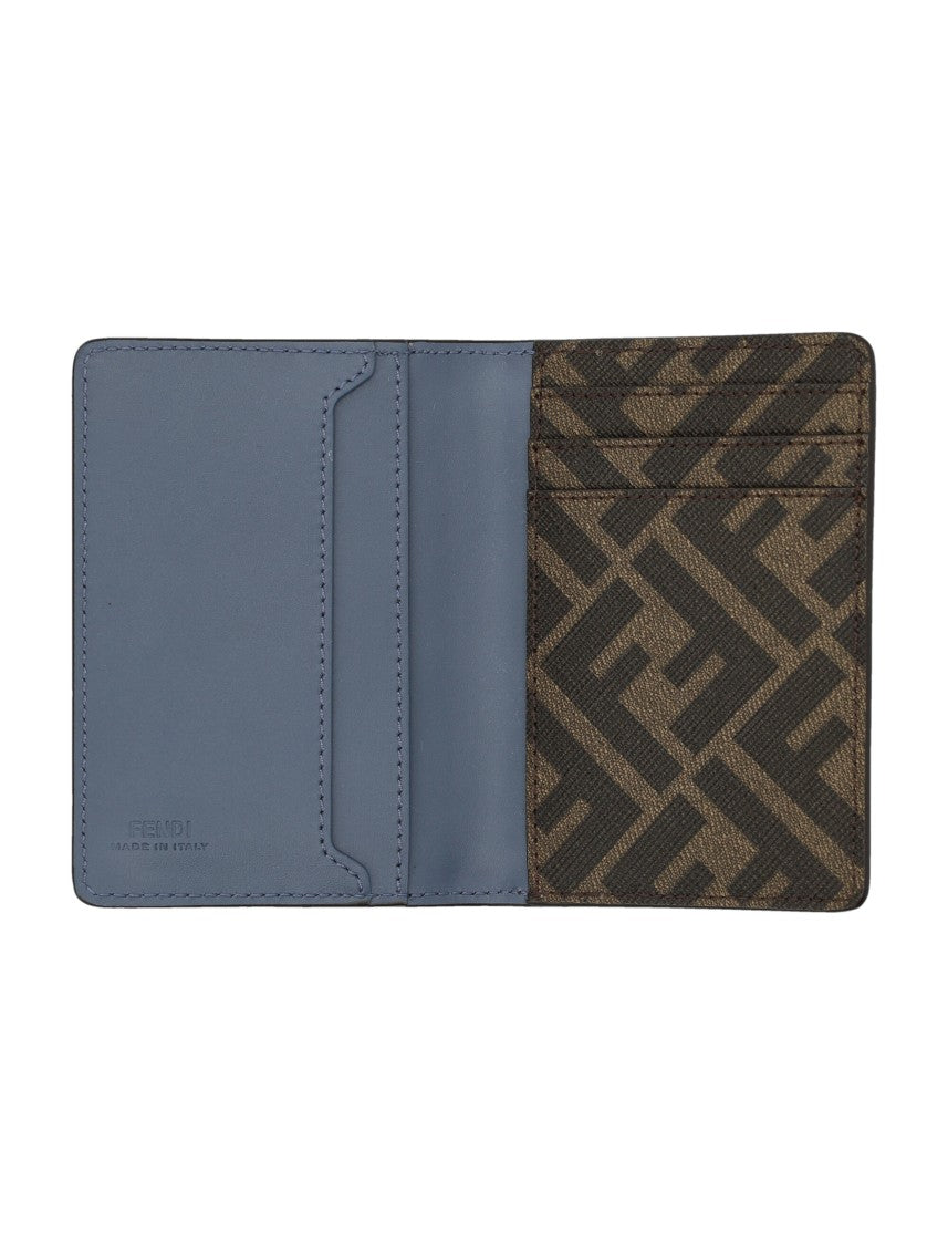 Fendi Ff Squared Card Holder With Textured Design