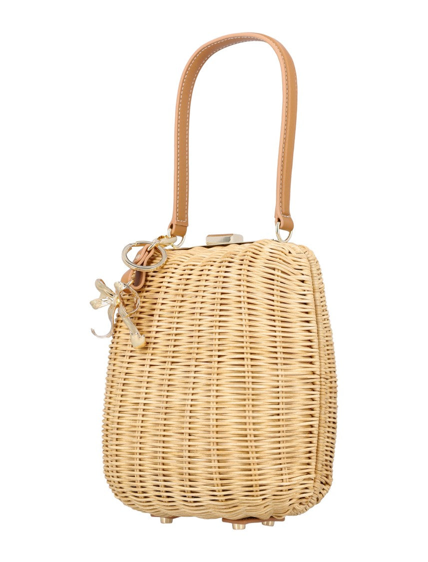 Self-Portrait Structured Rattan Bag