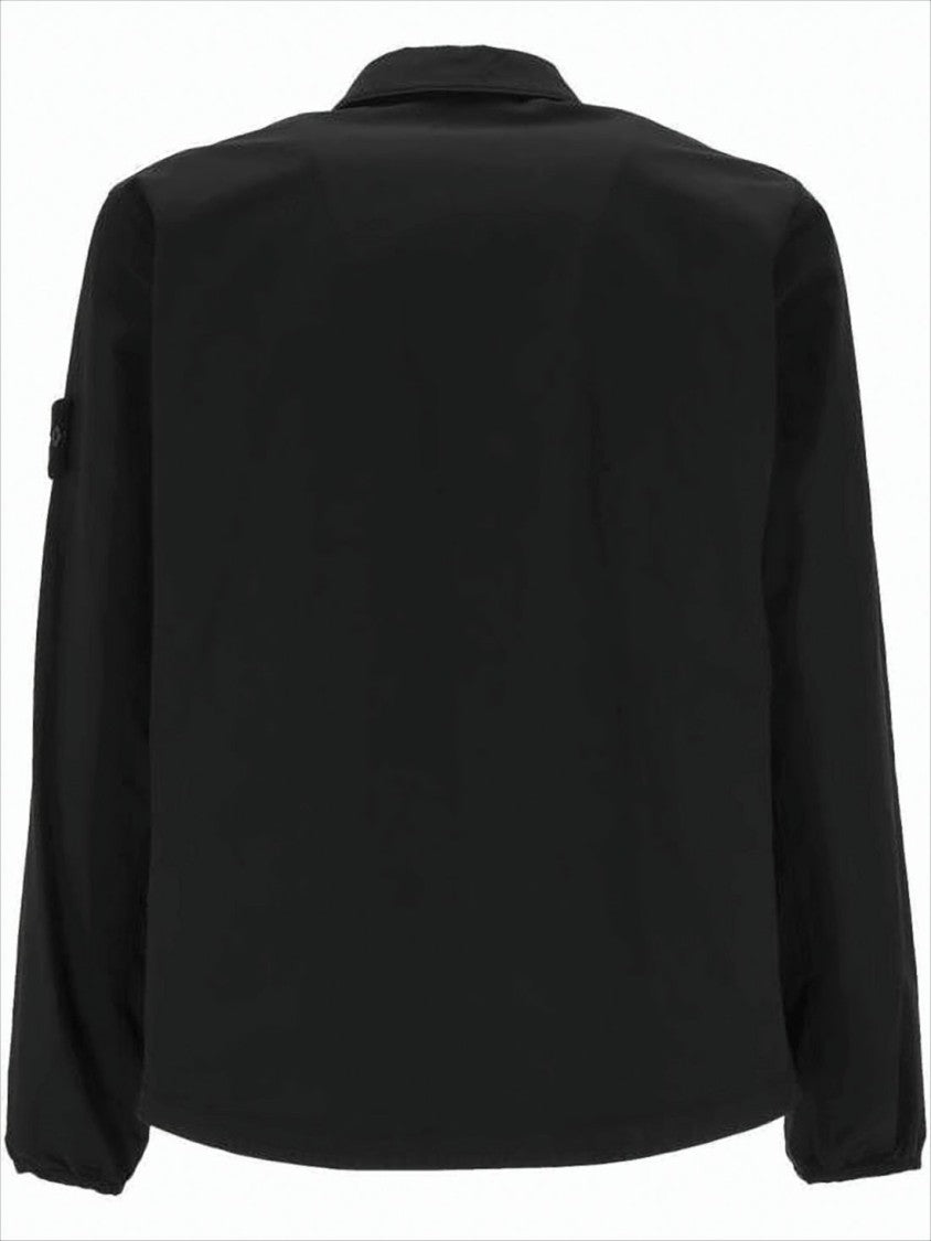 Stone Island Tailored Black Jacket With Zipper Closure