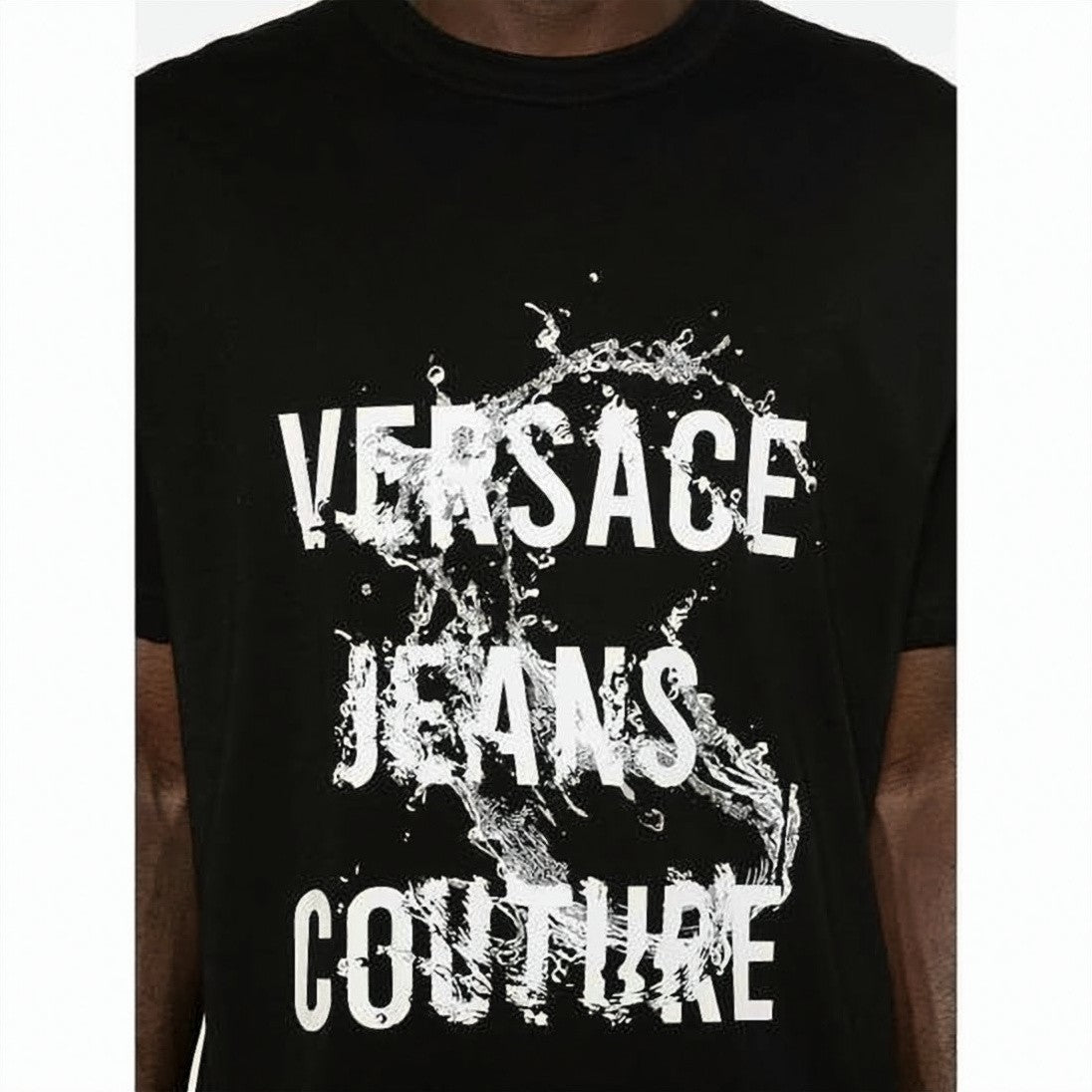 Versace Graphic Print Black Short-Sleeve T-Shirt