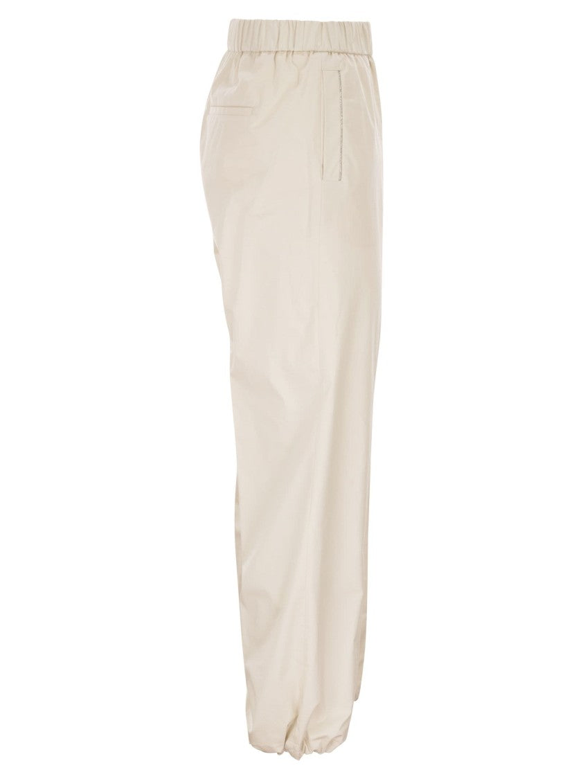 Peserico Loose-Fitting Stretch Cotton Trousers With Elasticated Waistband