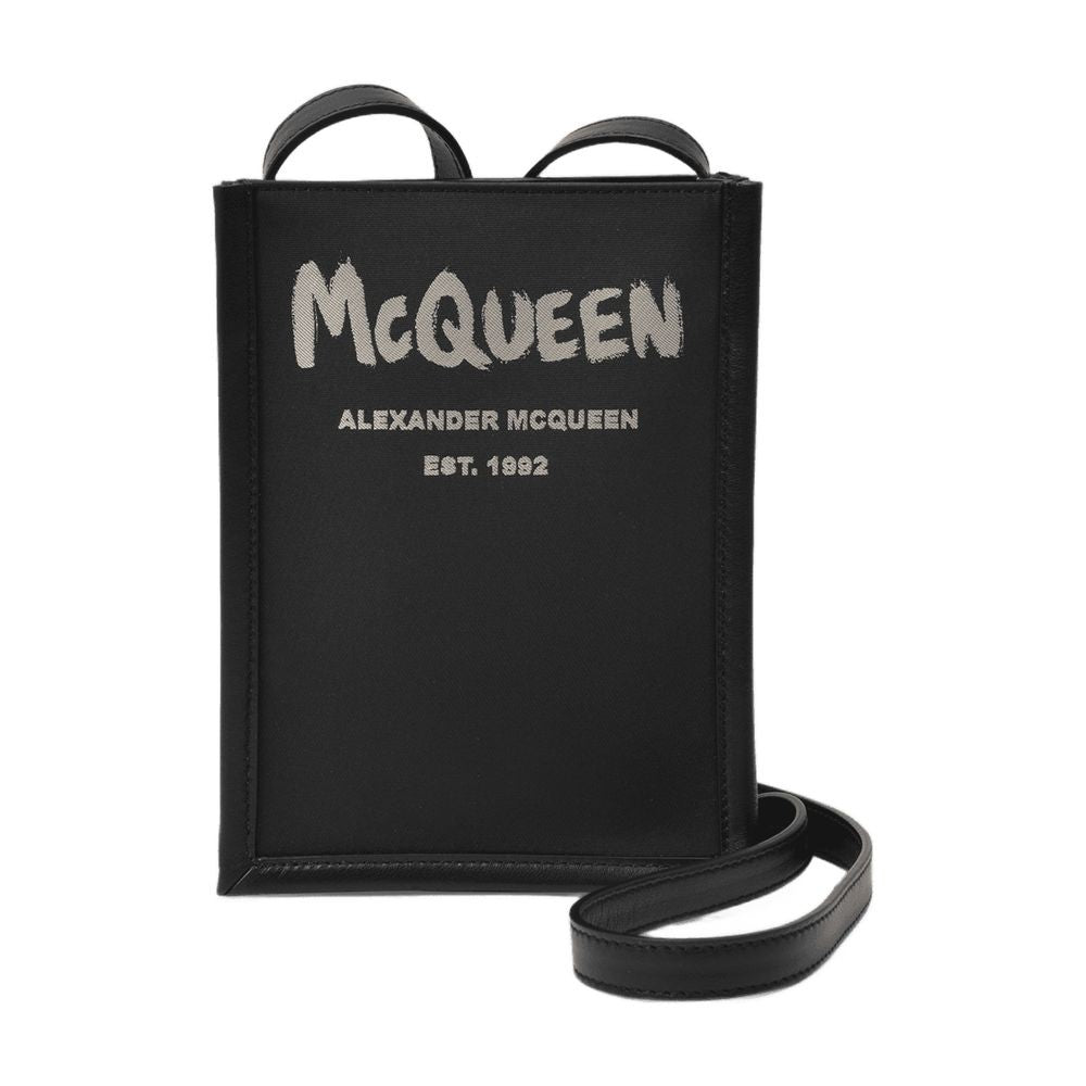 Alexander Mcqueen Mini Crossbody Bag In Black Leather