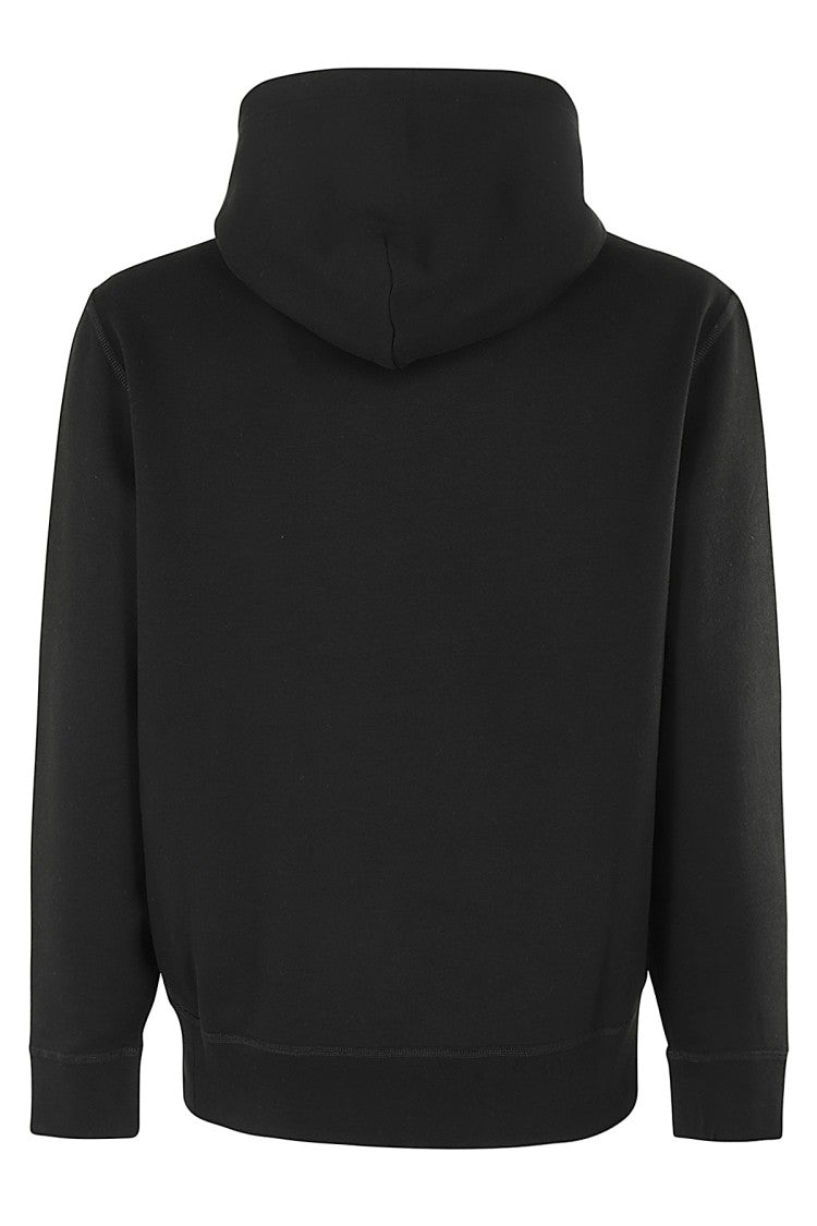Polo Ralph Lauren Hooded Black Sweatshirt With Ribbed Details And Embroidered Logo