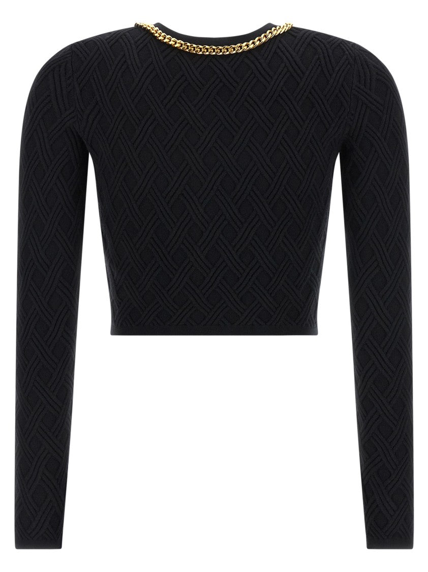 Elisabetta Franchi Jewel Zip Puller Cardigan