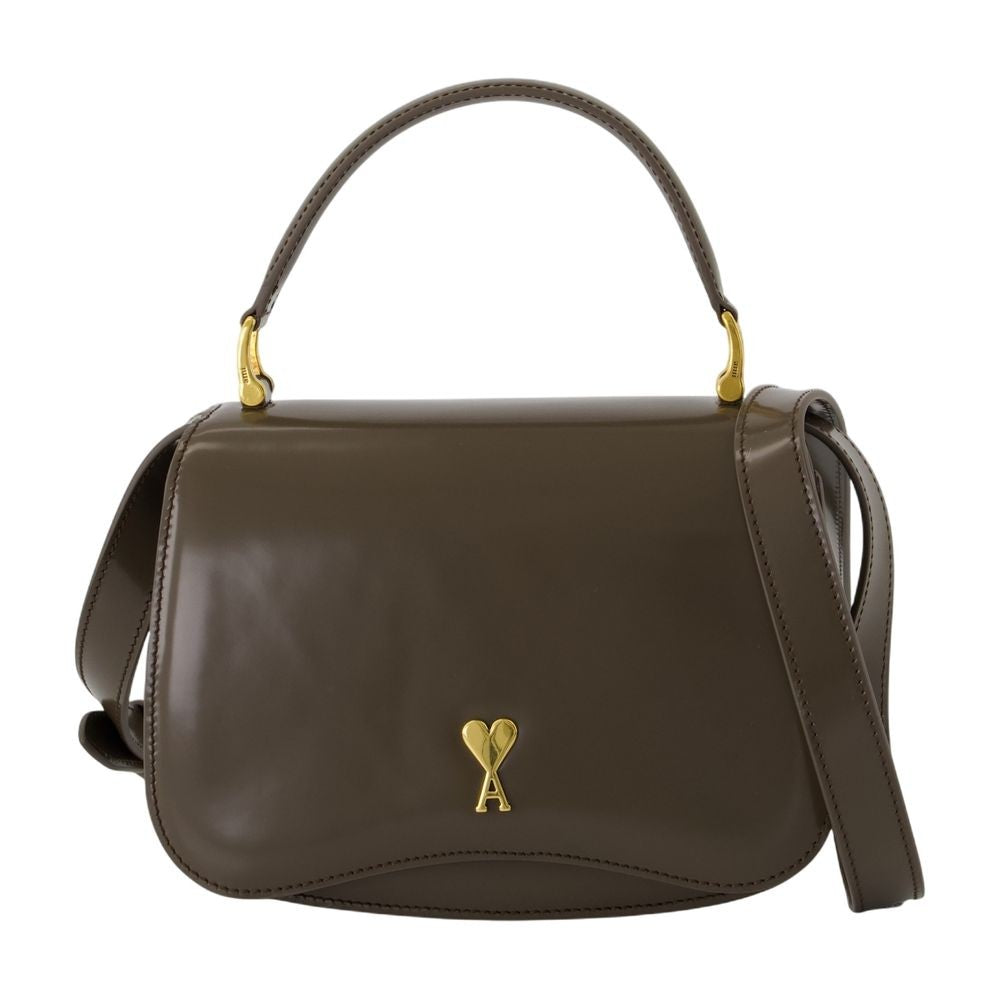 Ami Paris Paris Paris Handbag - Leather - Khaki