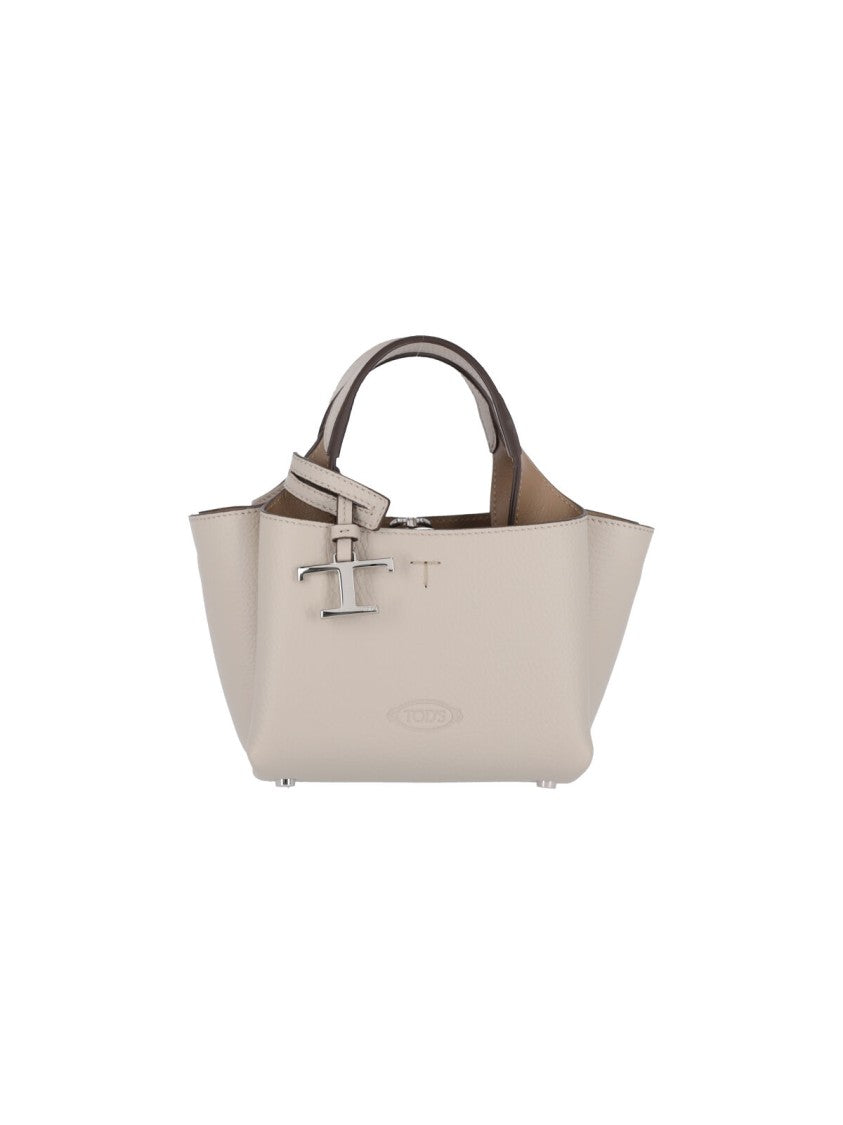 Tod's Structured Panna Leather Shoulder Bag