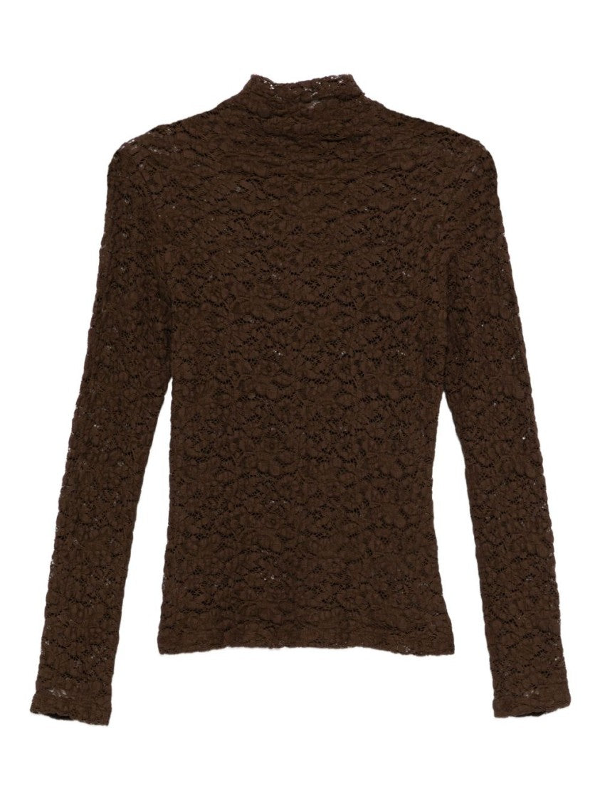 Seventy Sergio Tegon Textured Lace Sweater With High Neck