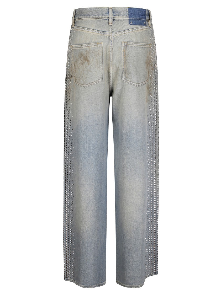 Golden Goose Denim Boyfriend Wash Studs On Side
