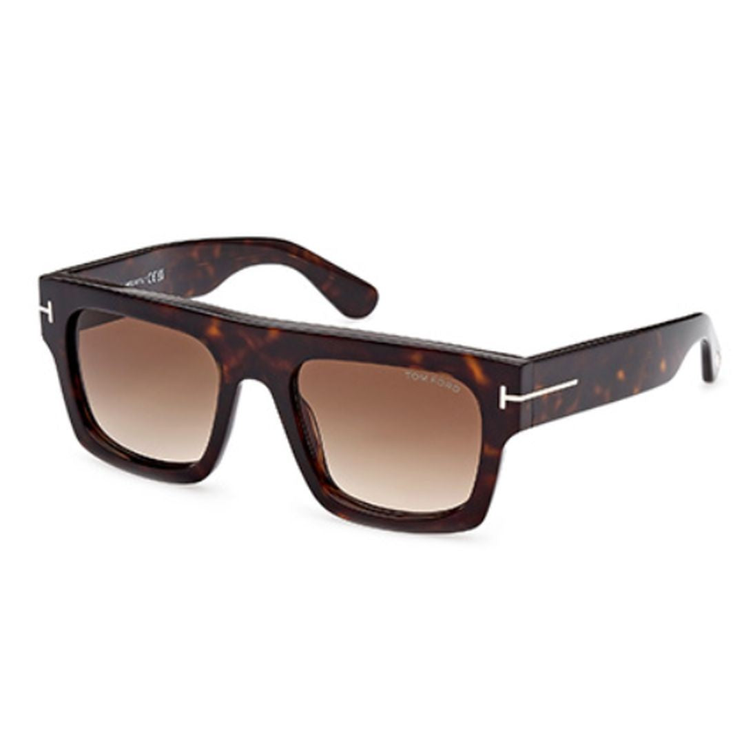 Tom Ford Ft0711 Rectangular Tortoiseshell Acetate Sunglasses