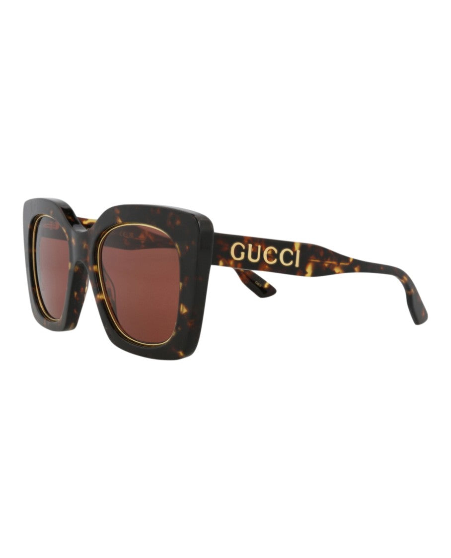 Gucci Tortoiseshell Square-Frame Acetate Sunglasses With Saddle Bridge