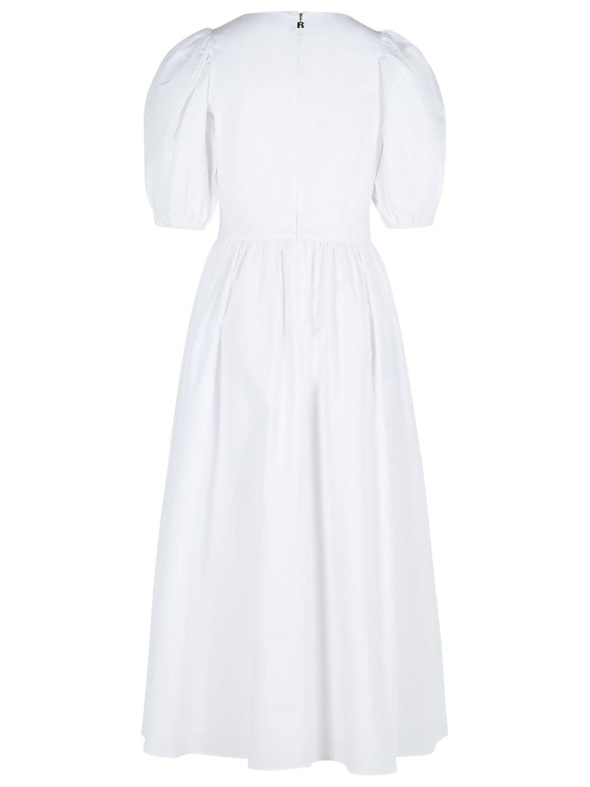 Rotate Puff' White Cotton Dress