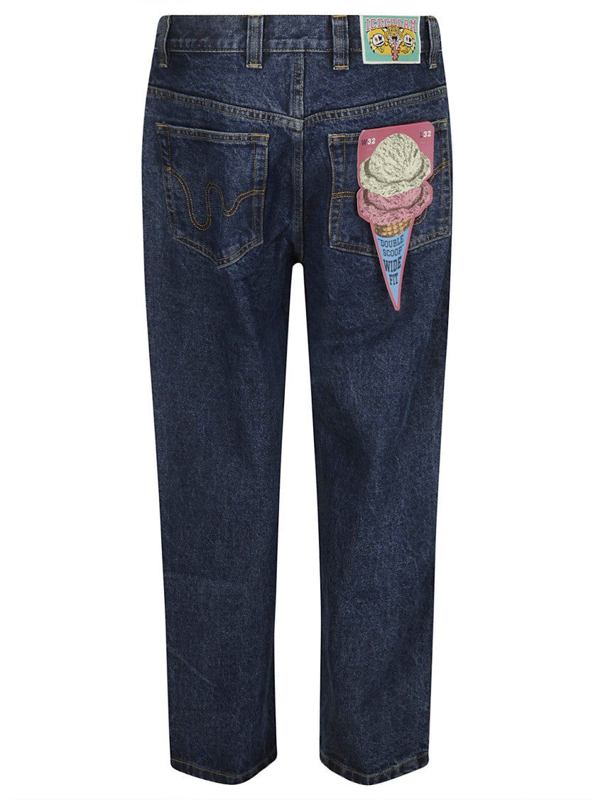 Icecream Straight Leg Denim With Playful Front Print