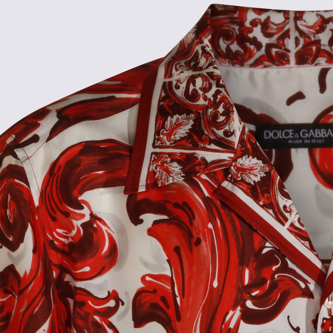 Dolce & Gabbana Baroque-Inspired Short-Sleeve Shirt