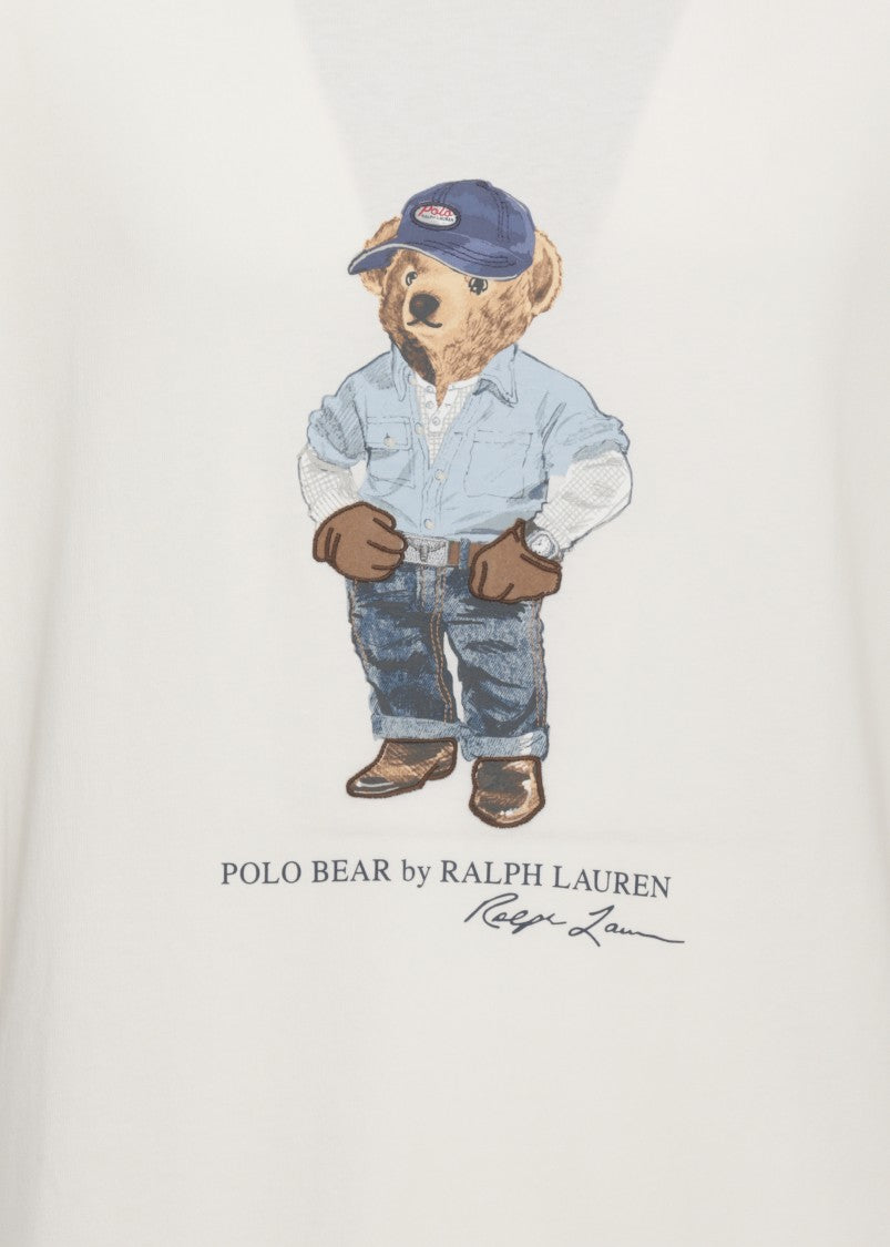 Polo Ralph Lauren White Polo Bear Cotton T-Shirt