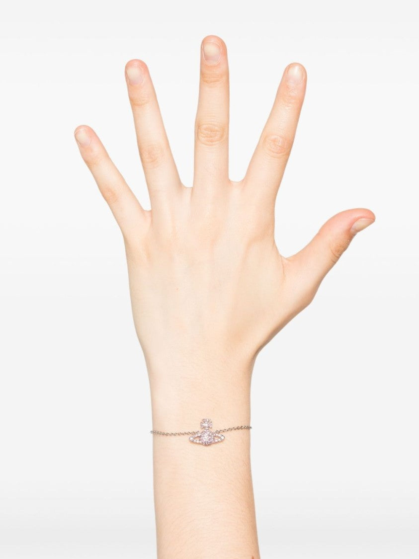 Vivienne Westwood Silver-Tone Orb Motif Crystal Link Bracelet
