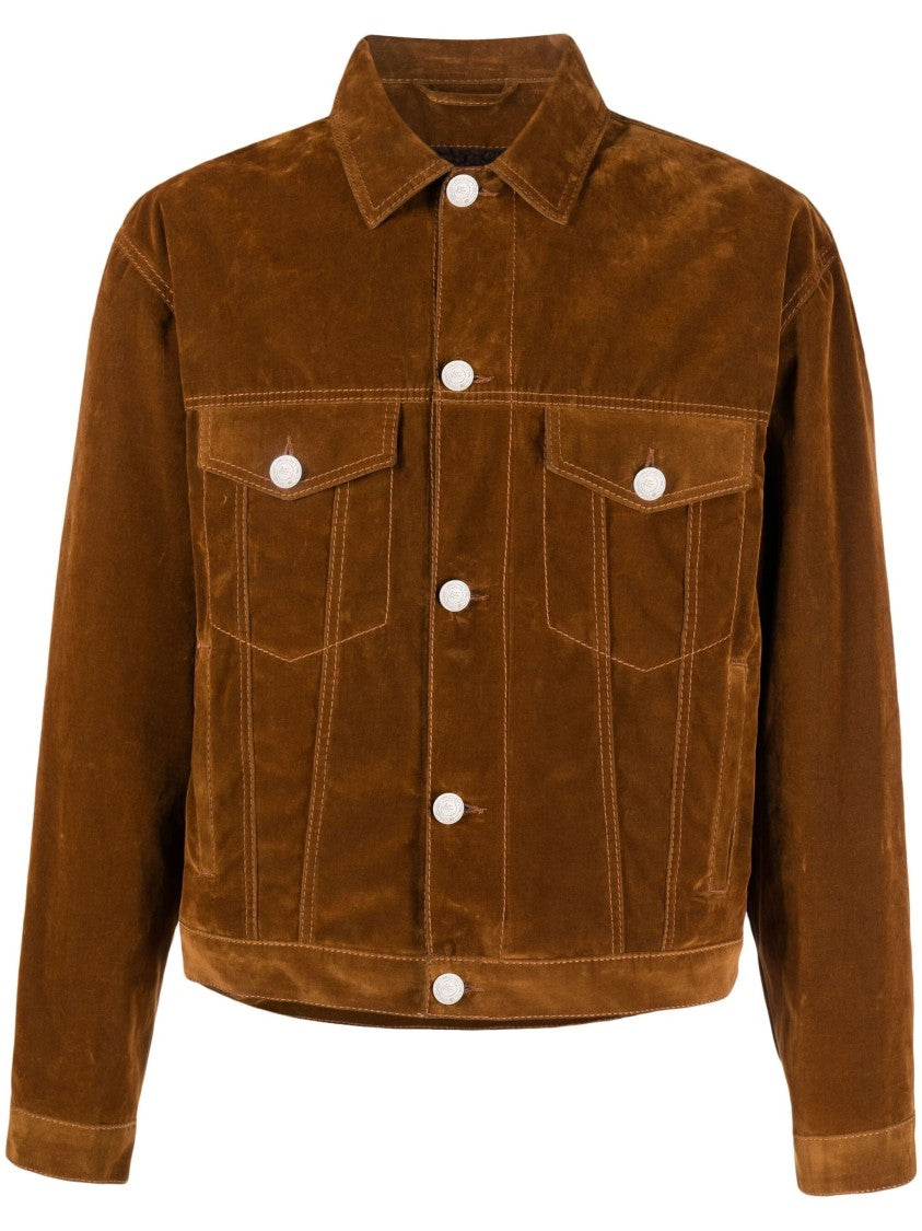 Etro Structured Brown Sportswear Jacket With Velvety Texture