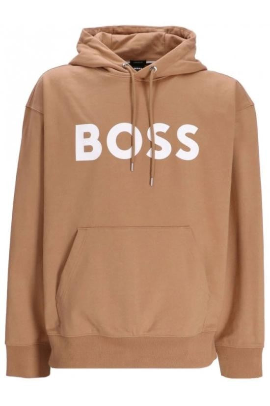 Hugo Boss Relaxed Fit Brown Hoodie With Adjustable Drawstring