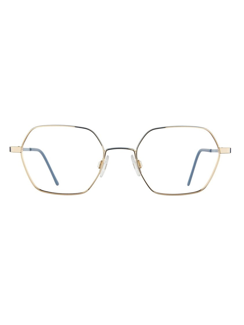 Look At Me Geometric Gold Metal Sunglasses With Slim Temples