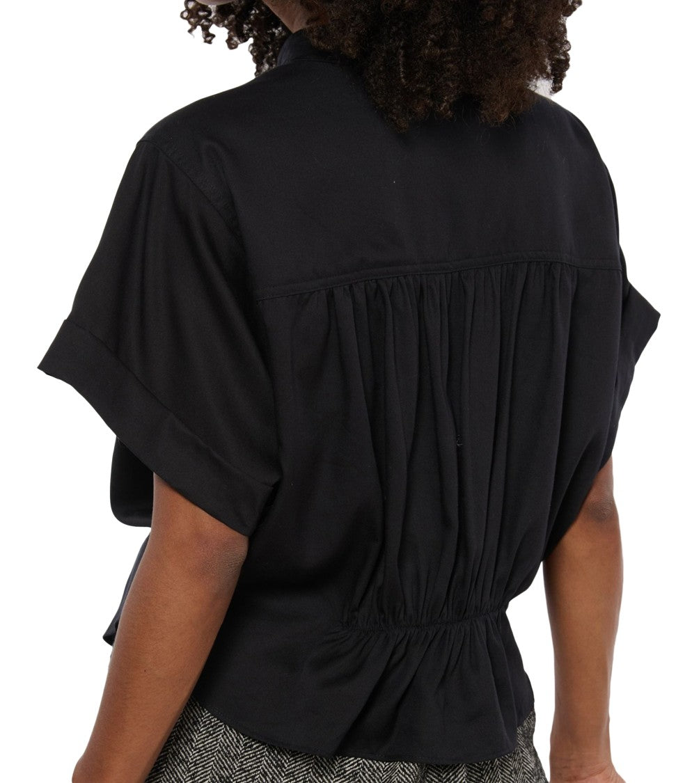 Isabel Marant Short-Sleeved Blouse With High Neckline And Peplum Hem