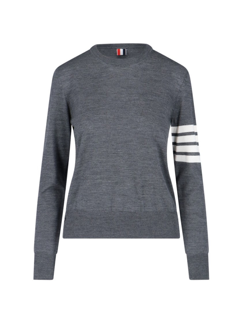 Thom Browne Grey 4-Bar Virgin Wool Sweater